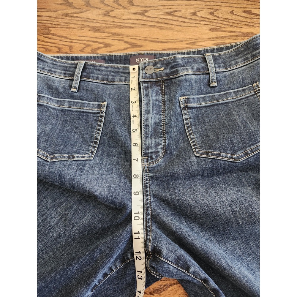 NYDJ Teresa Wide Leg Ankle Jeans Womens Size 12 Dark Wash Lift Tuck Cool Embrace - Picture 7 of 10